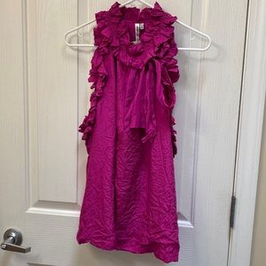 Robbi & Nikki Silk Ruffled Tank